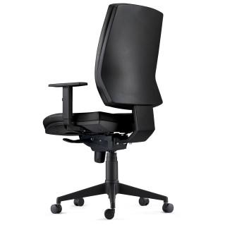 Silla Ergonómica OLIVER, piel negra 2