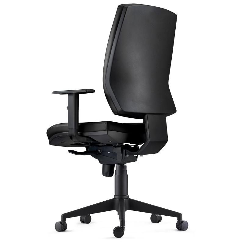 Silla Ergonómica OLIVER, piel negra