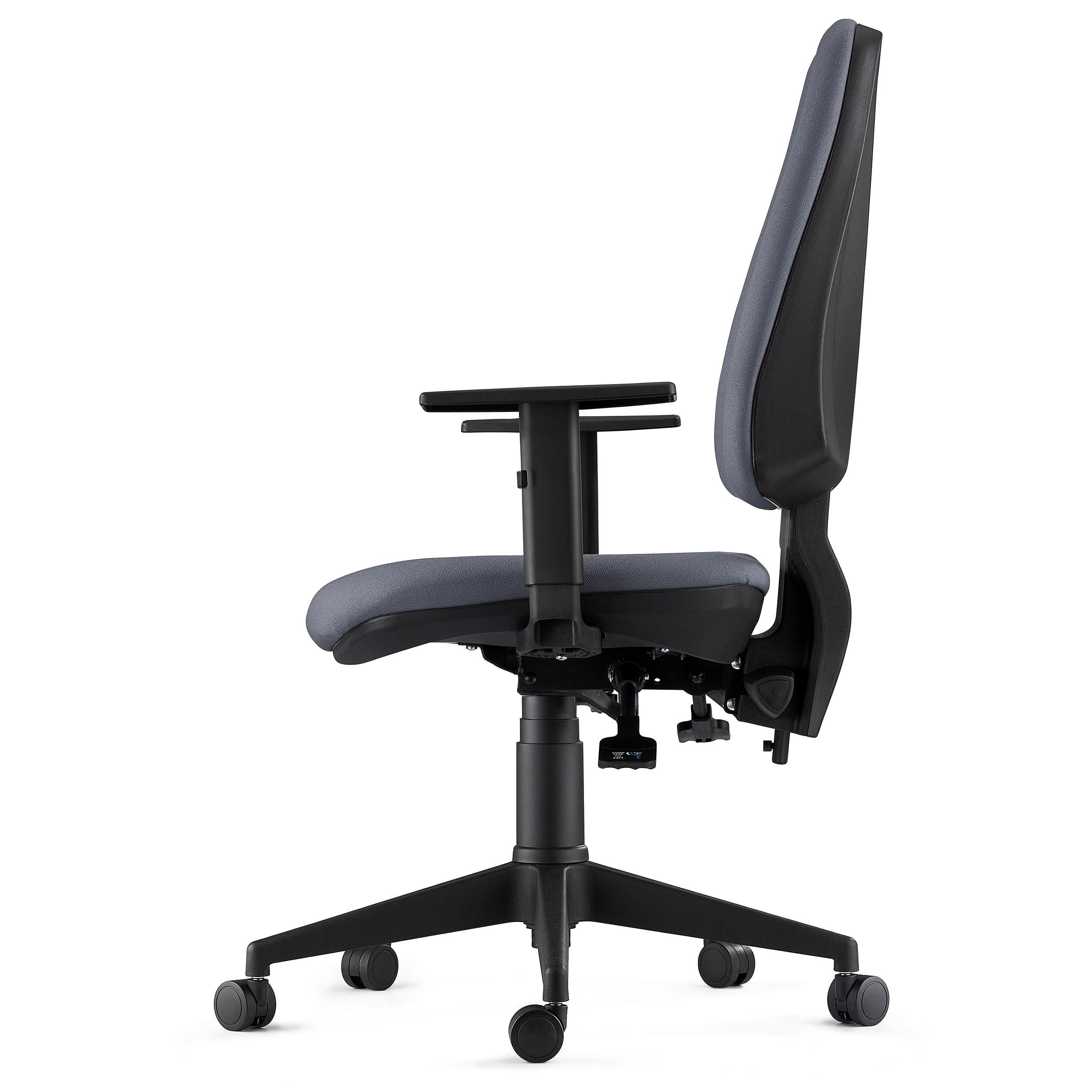 Silla Ergonómica INDIANA, en Tela color Negro, con Brazos Ajustables