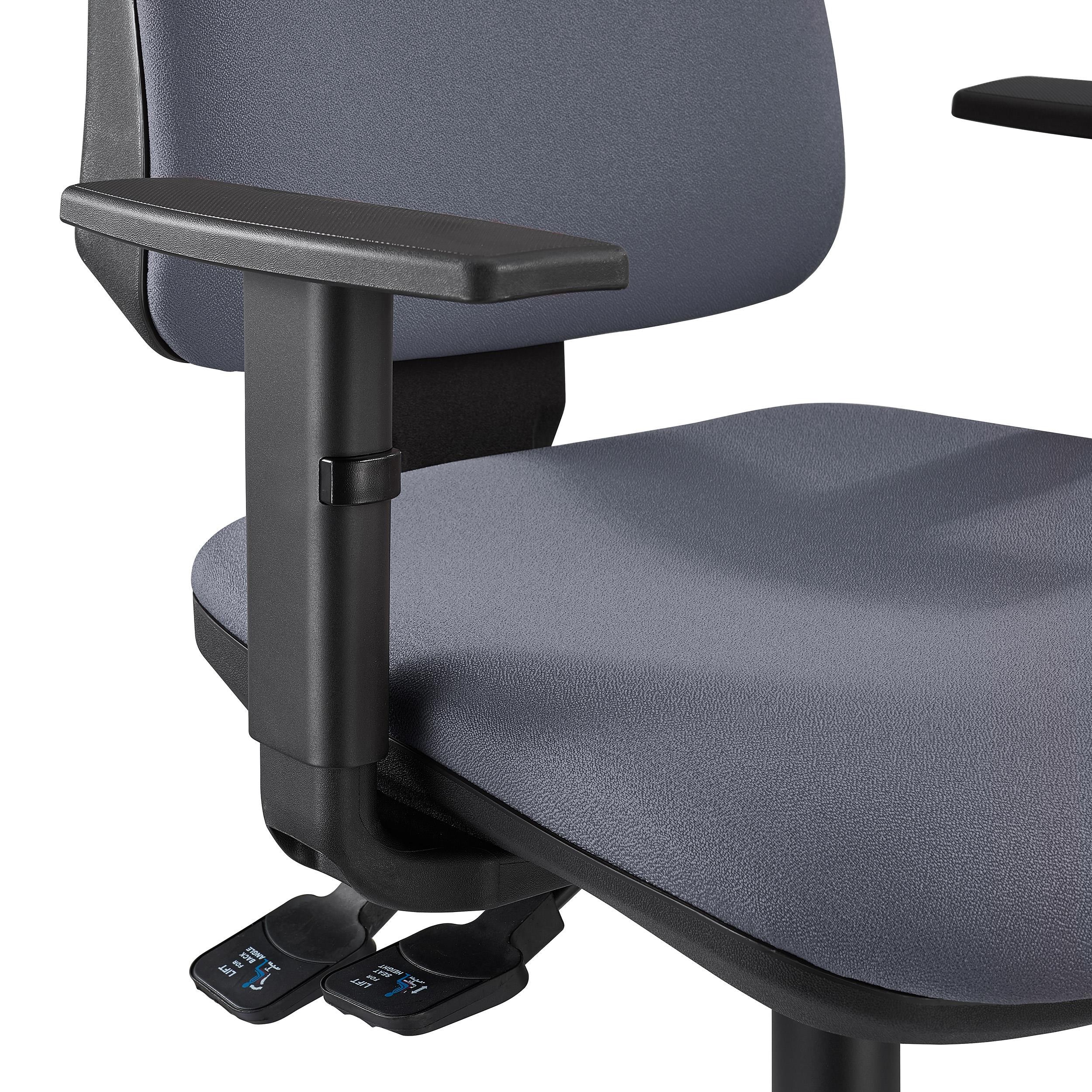 Silla Ergonómica INDIANA, en Tela color Negro, con Brazos Ajustables
