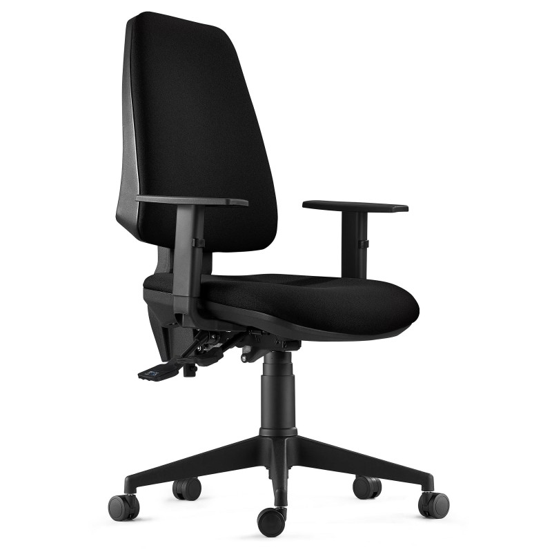 Silla de Oficina Ergonómica INDIANA en Tela color Negro