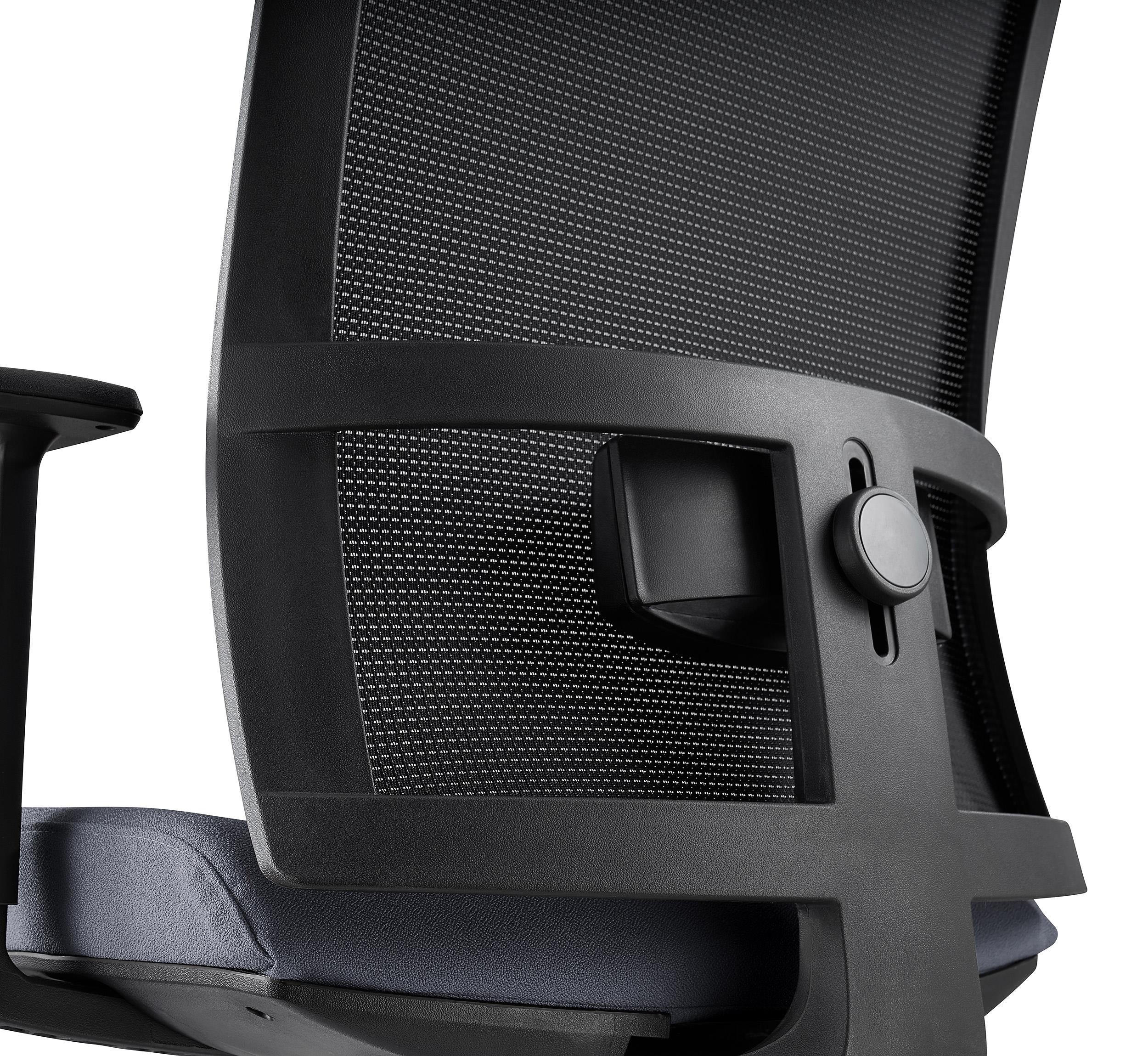 Silla Ergonómica AXEL, Con Reposacabezas, Soporte Lumbar, en Tela y Malla, color Negro