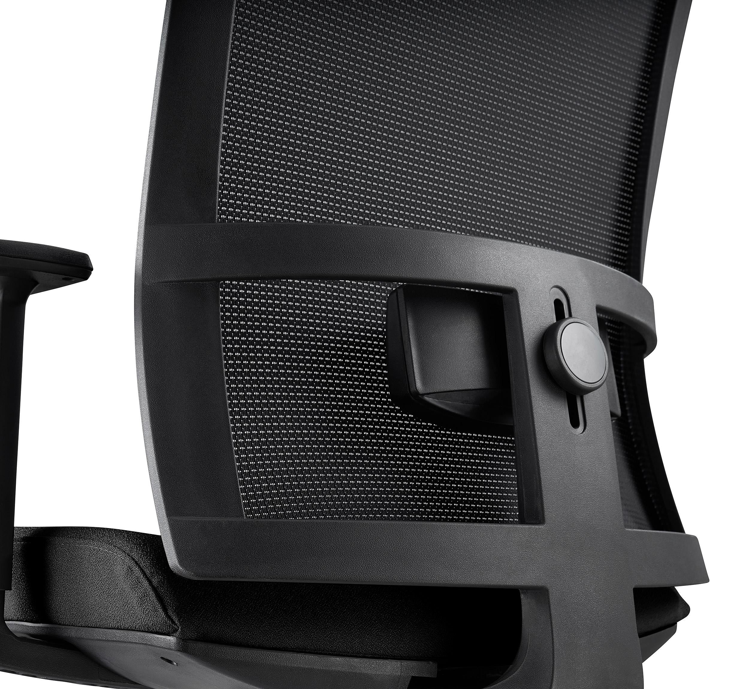 Silla Ergonómica AXEL, Con Reposacabezas, Soporte Lumbar, en Tela y Malla, color Negro