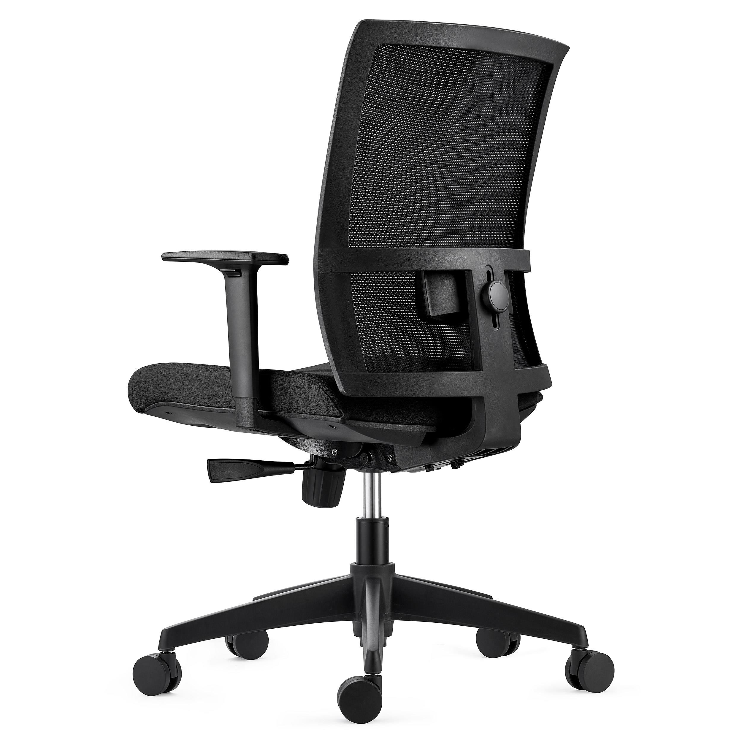 Silla Ergonómica EXON, Soporte Lumbar, Uso 8 Horas, en Tela y Malla, color Negro