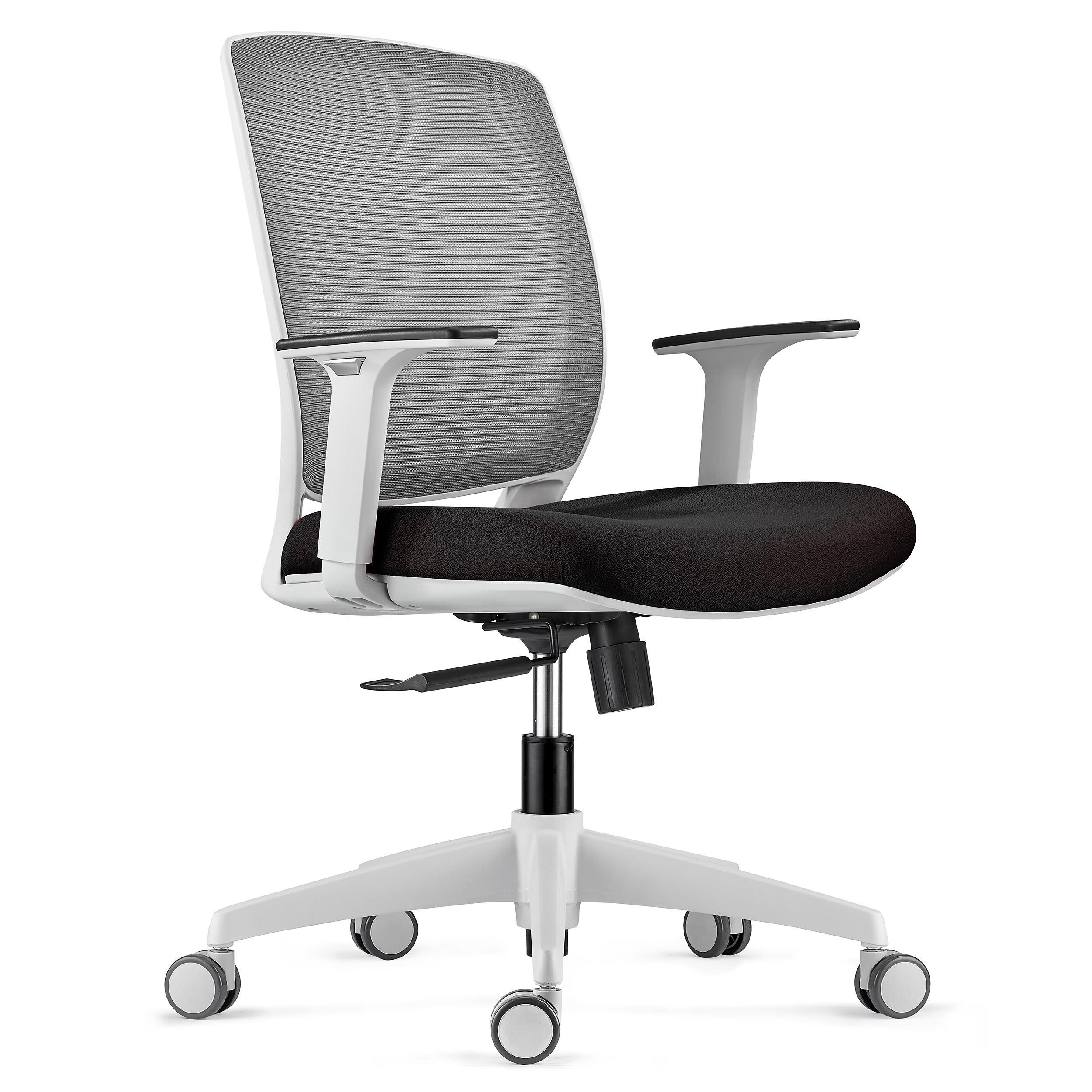Silla de Oficina MISURI GREY, Brazos Ajustables, en Malla Transpirable color Gris / Negro