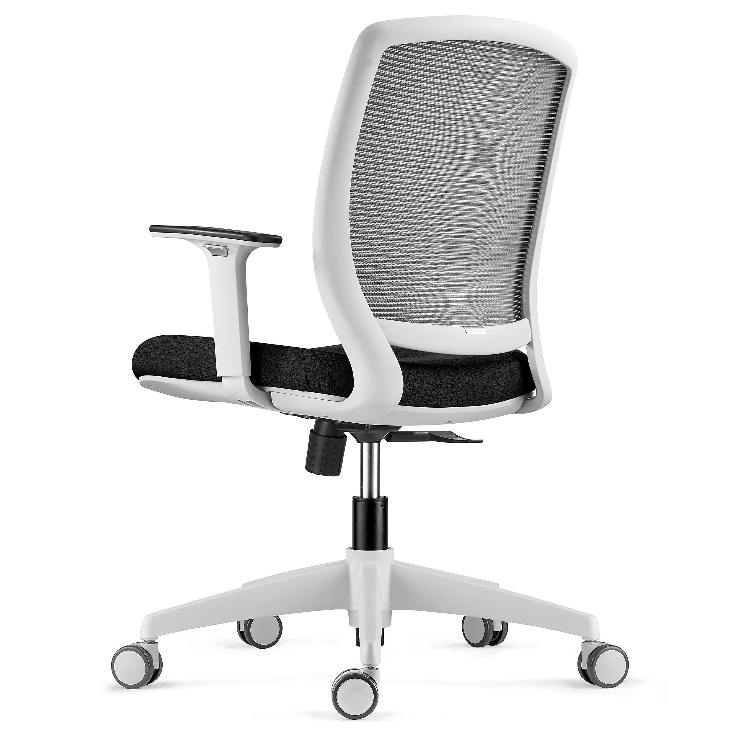 Silla de Oficina MISURI GREY, Brazos Ajustables, en Malla Transpirable color Gris / Negro