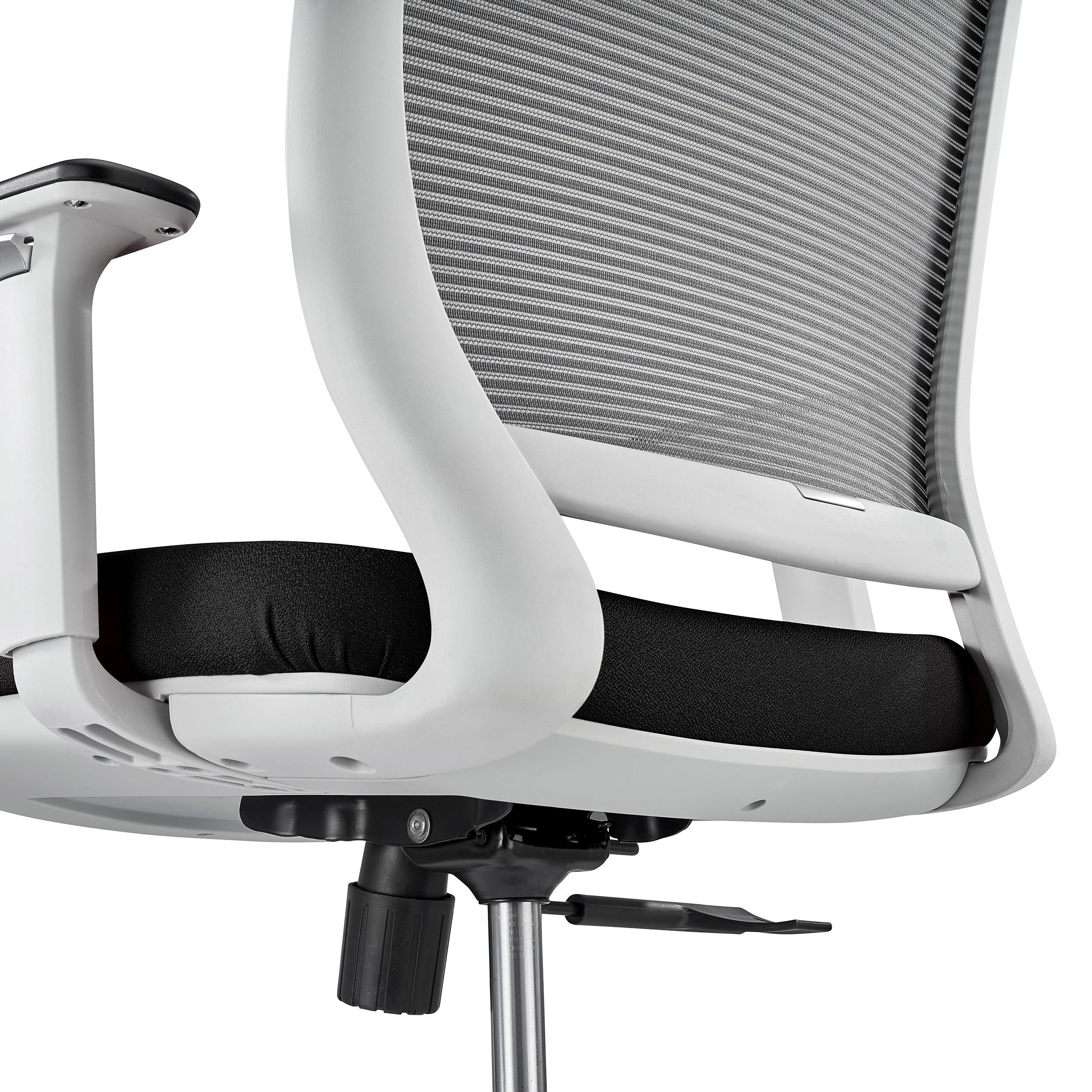 Silla de Oficina MISURI GREY, Brazos Ajustables, en Malla Transpirable color Gris / Negro