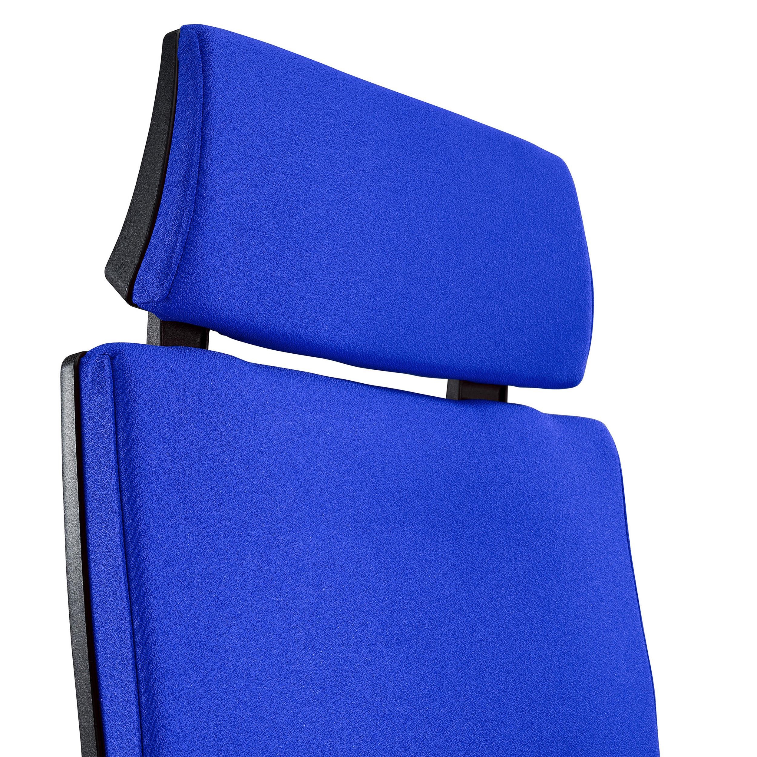 Silla Ergonómica MARVEL, Tela Negra, Reposacabezas y Soporte Lumbar