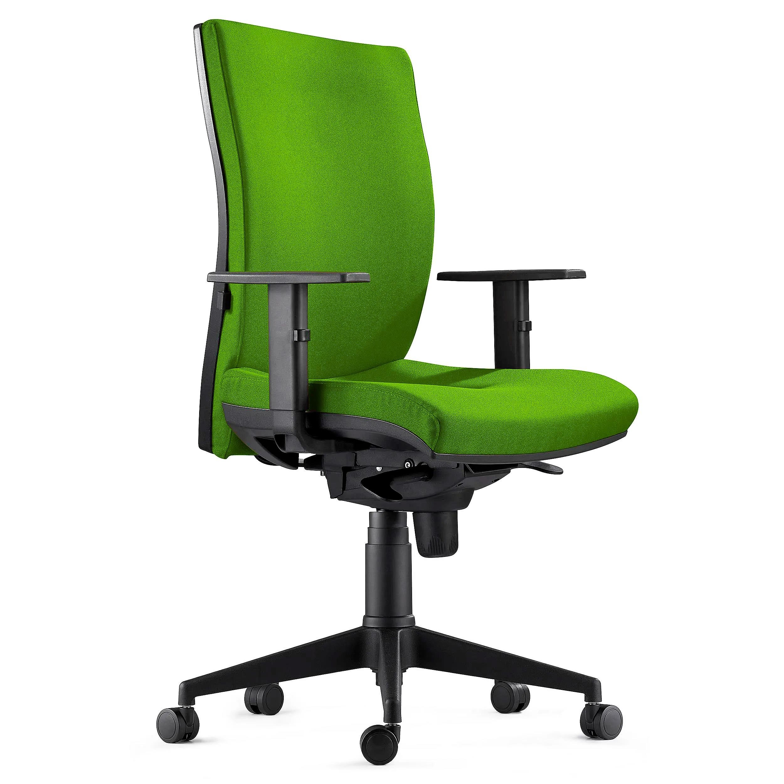 Silla Ergonómica KEVIN, Tela Negro, con Soporte Lumbar