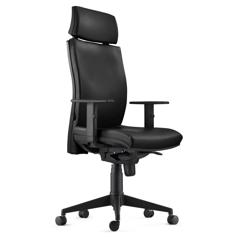 Silla Ergonómica MARVEL en Piel color Negro