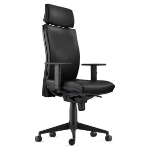 Silla Ergonómica MARVEL en Piel color Negro