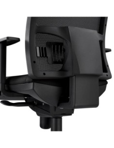 Silla Ergonómica ZELIA, soporte lumbar acolchado, base de metal, en gris