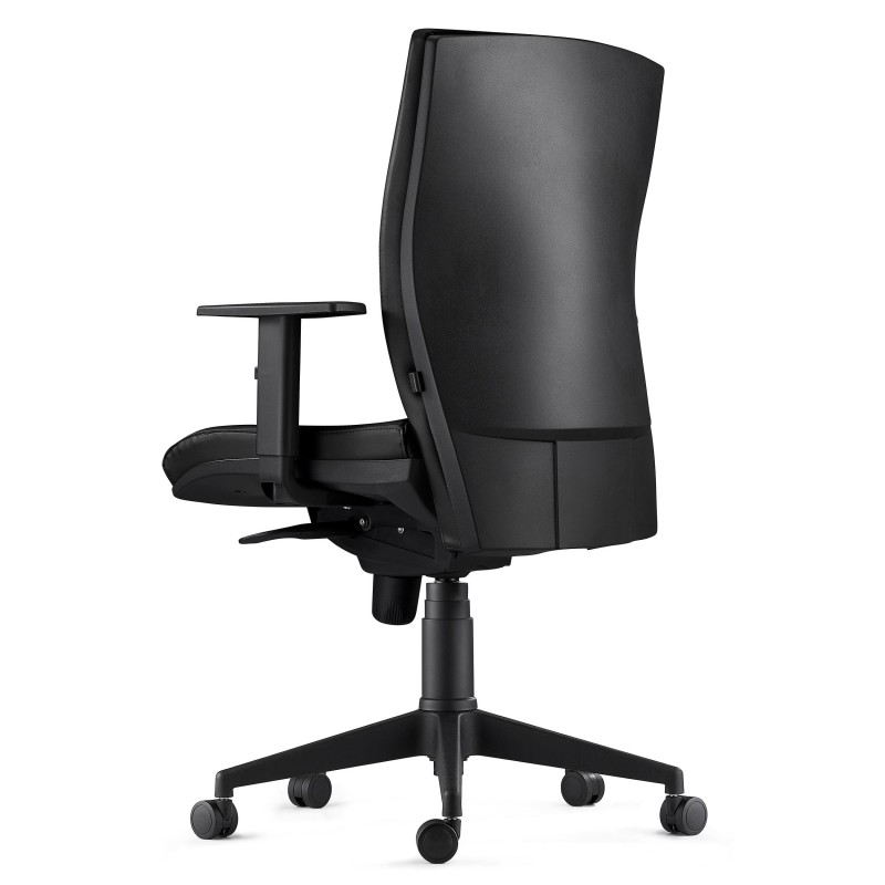 Silla Ergonómica KEVIN en Piel color Negro