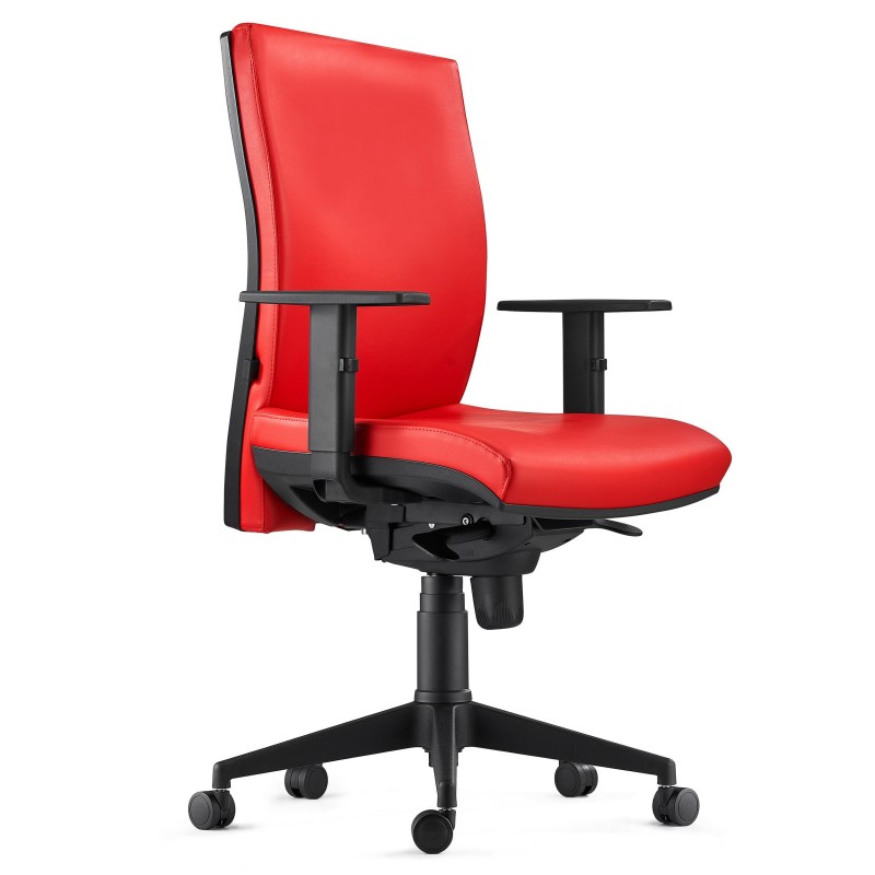 Silla Ergonómica KEVIN en Piel color Negro