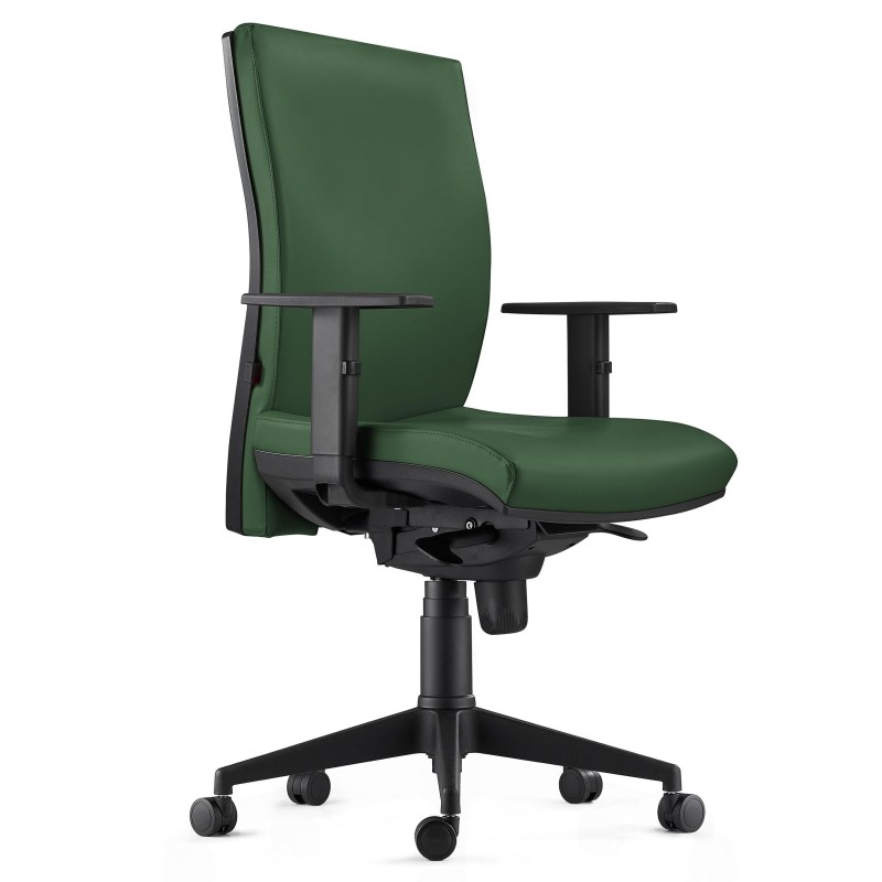 Silla Ergonómica KEVIN en Piel color Negro