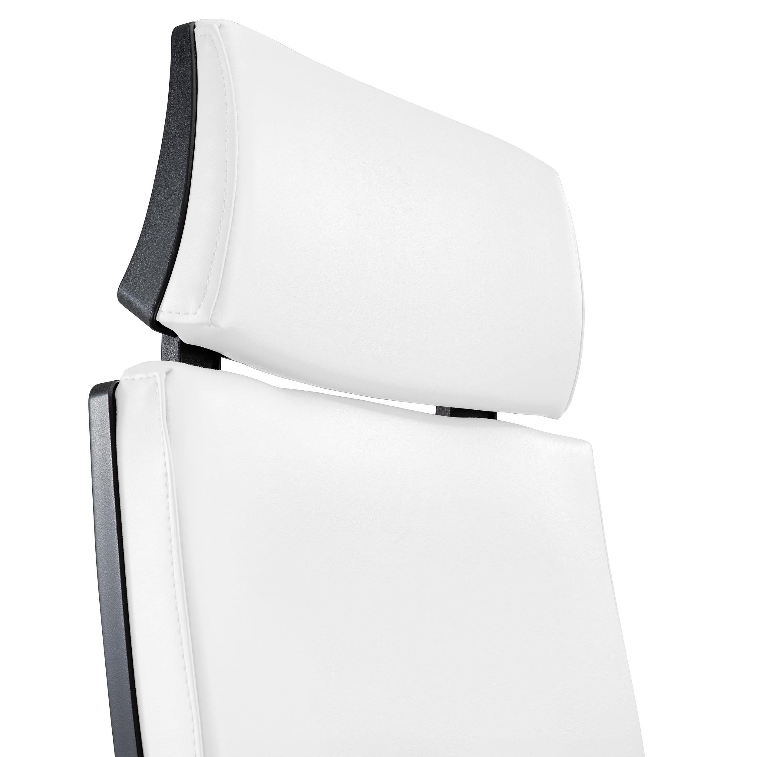 Silla Ergonómica MARVEL, Piel Natural Negra, Reposacabezas y Soporte Lumbar