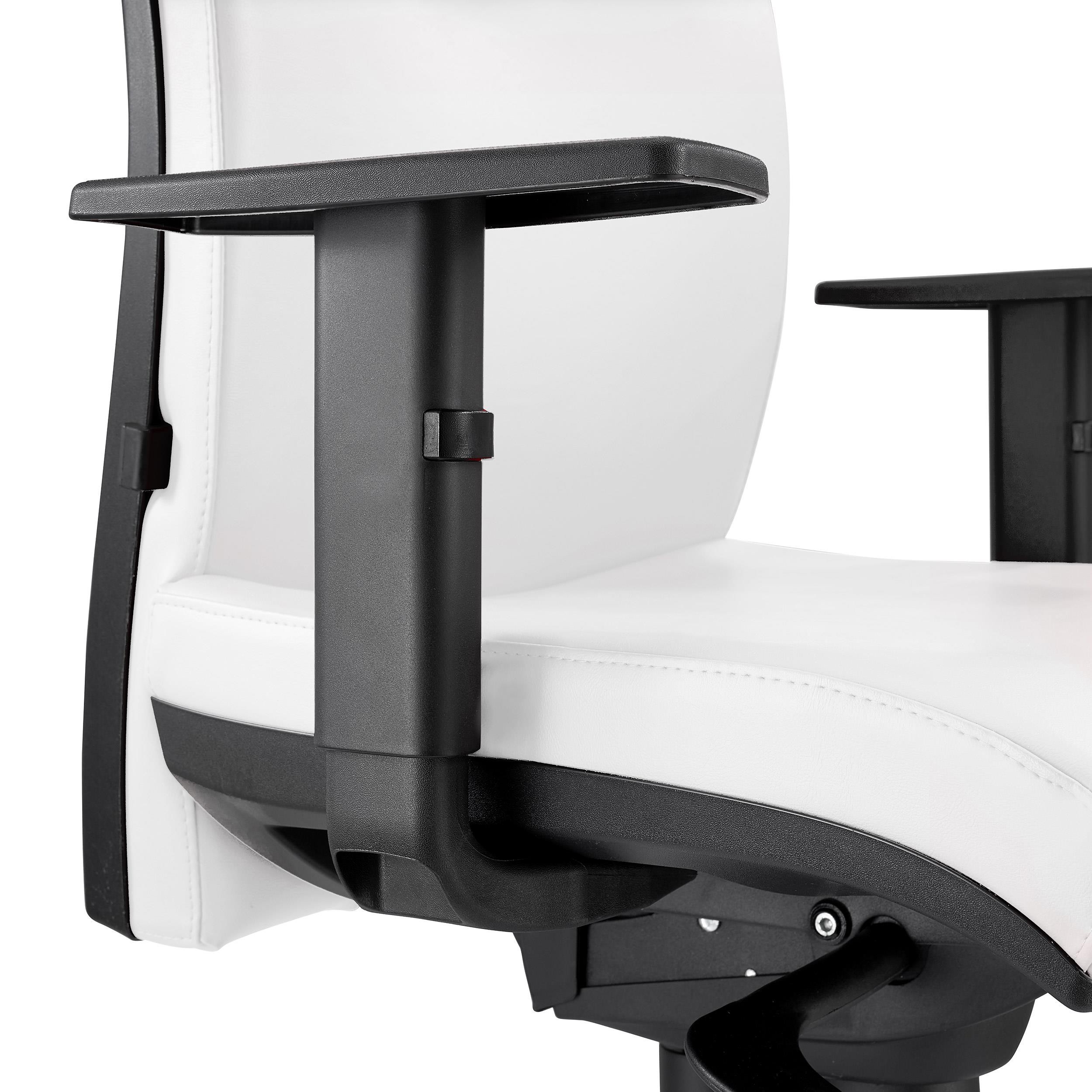 Silla Ergonómica MARVEL, Piel Natural Negra, Reposacabezas y Soporte Lumbar