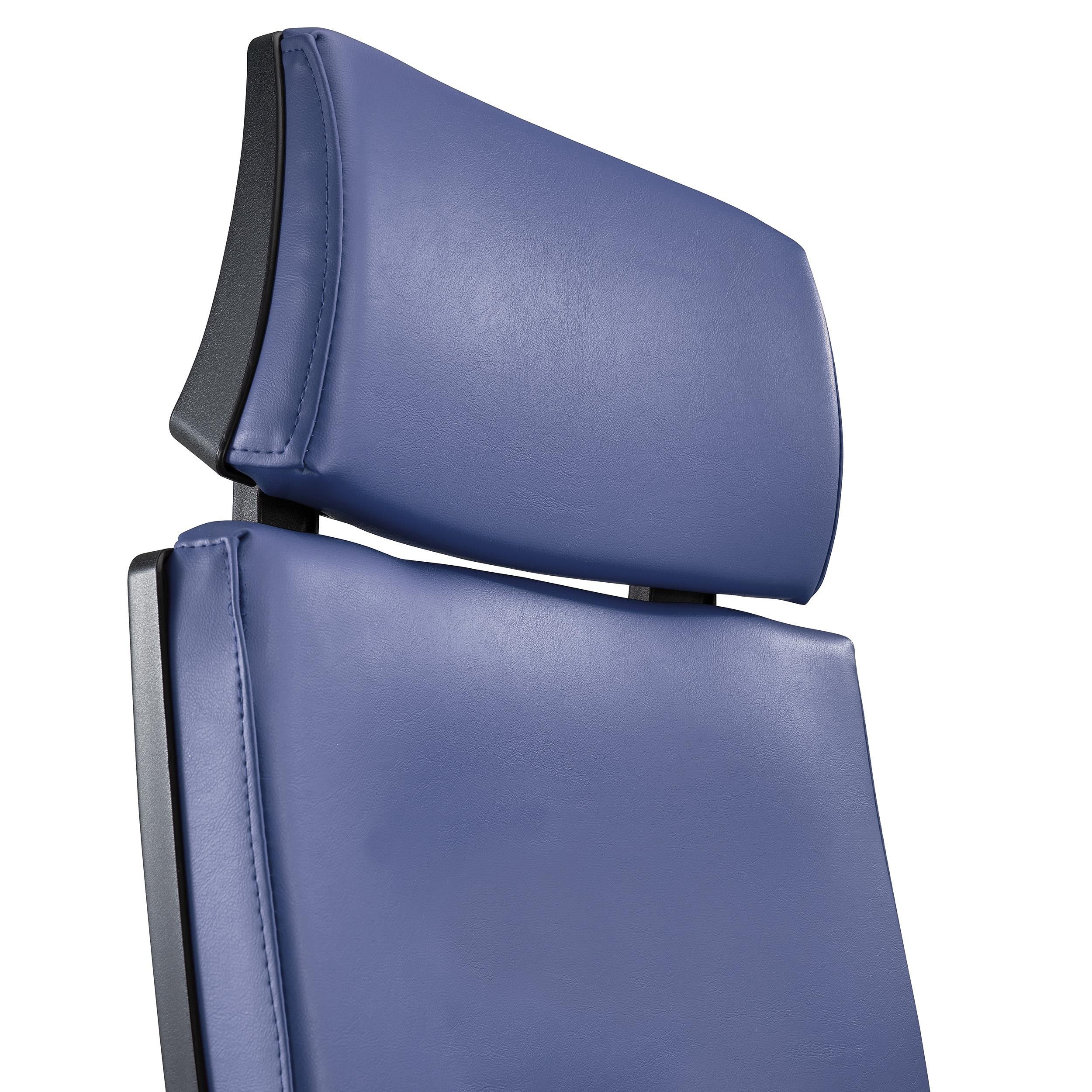 Silla Ergonómica MARVEL, Piel Natural Negra, Reposacabezas y Soporte Lumbar