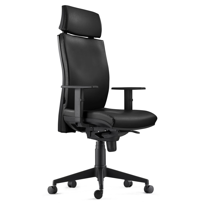Silla Ergonómica MARVEL en Piel Natural color Negro