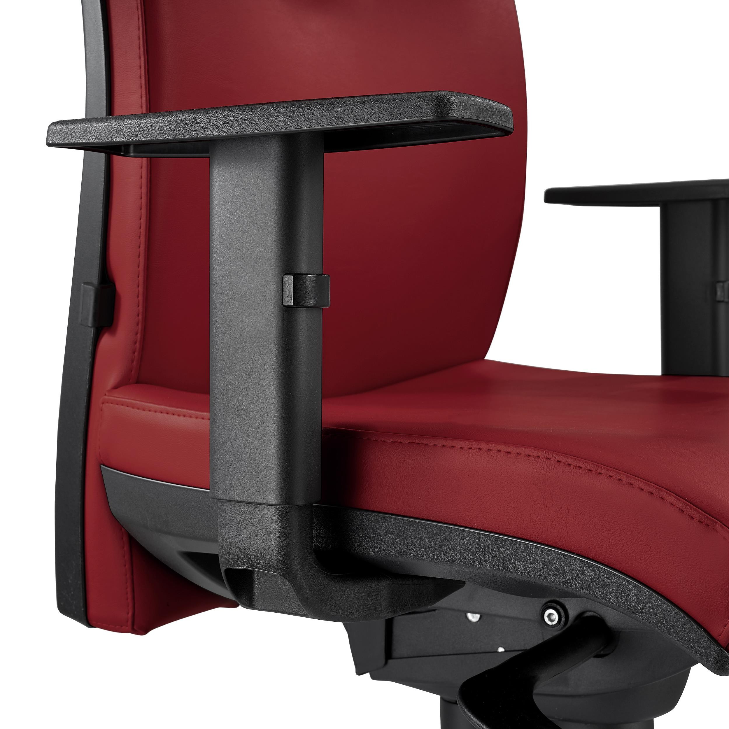 Silla Ergonómica MARVEL, Piel Natural Negra, Reposacabezas y Soporte Lumbar