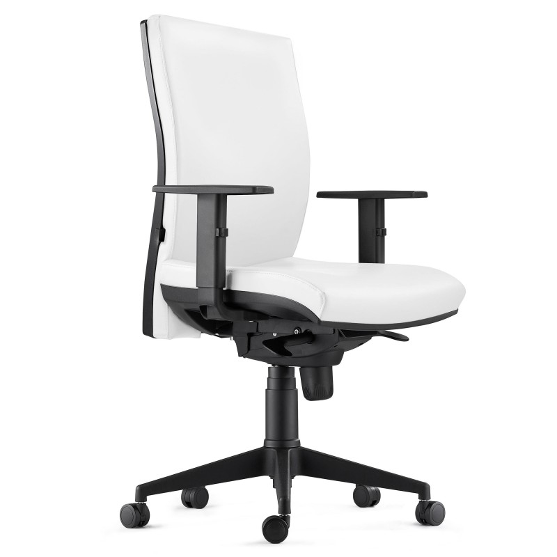 Silla Ergonómica KEVIN en Piel Natural color Negro
