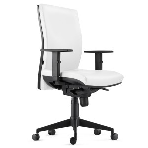 Silla Ergonómica KEVIN en Piel Natural color Negro
