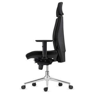 Silla Ergonómica MARVEL en Piel color Negro con Base Metálica 2
