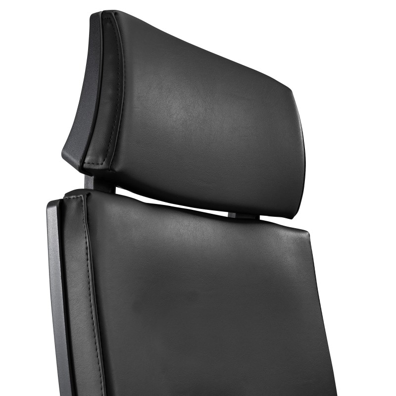 Silla Ergonómica MARVEL en Piel color Negro con Base Metálica