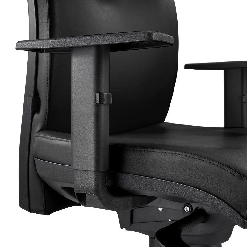 Silla Ergonómica MARVEL en Piel color Negro con Base Metálica