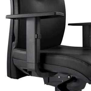 Silla Ergonómica MARVEL en Piel color Negro con Base Metálica