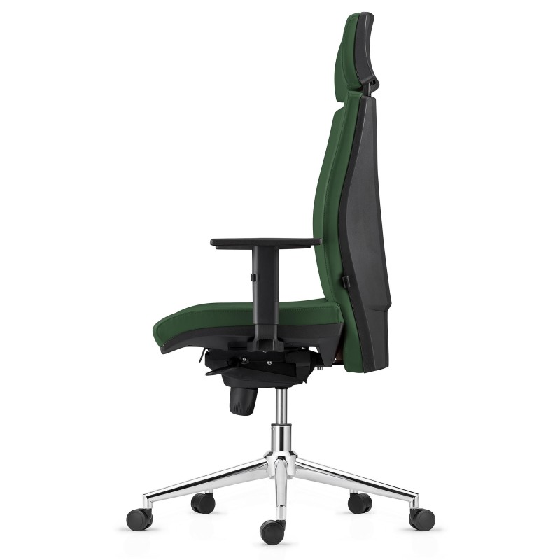 Silla Ergonómica MARVEL en Piel color Negro con Base Metálica