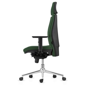 Silla Ergonómica MARVEL en Piel color Negro con Base Metálica