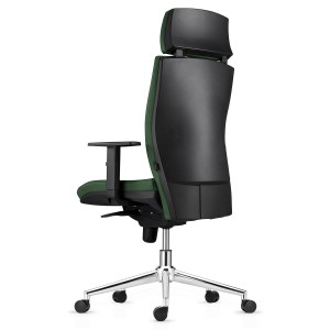 Silla Ergonómica MARVEL en Piel color Negro con Base Metálica