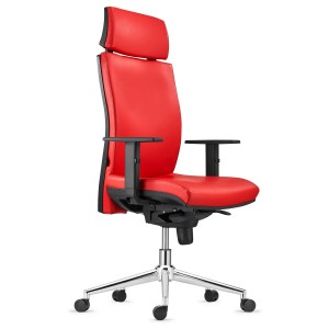 Silla Ergonómica MARVEL en Piel color Negro con Base Metálica
