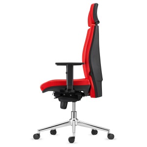 Silla Ergonómica MARVEL en Piel color Negro con Base Metálica