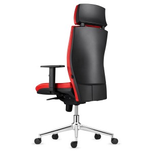 Silla Ergonómica MARVEL en Piel color Negro con Base Metálica