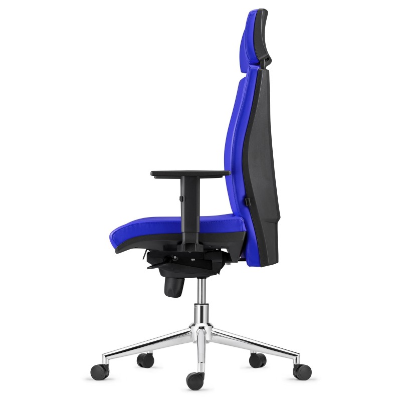 Silla Ergonómica MARVEL en Piel color Negro con Base Metálica