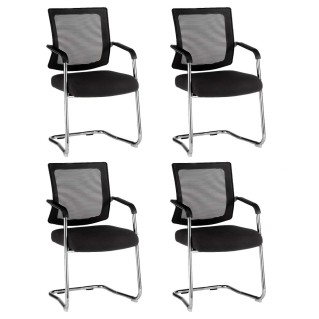 Lote 4 sillas confidente WISTER, en color negro
