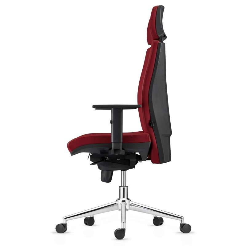 Silla Ergonómica MARVEL en Piel Natural color Negro con Base Metálica