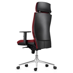 Silla Ergonómica MARVEL en Piel Natural color Negro con Base Metálica