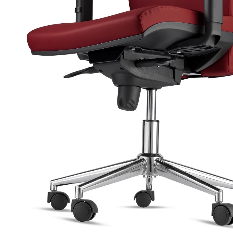 Silla Ergonómica MARVEL en Piel Natural color Negro con Base Metálica