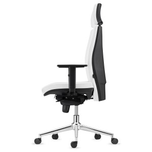 Silla Ergonómica MARVEL en Piel Natural color Negro con Base Metálica