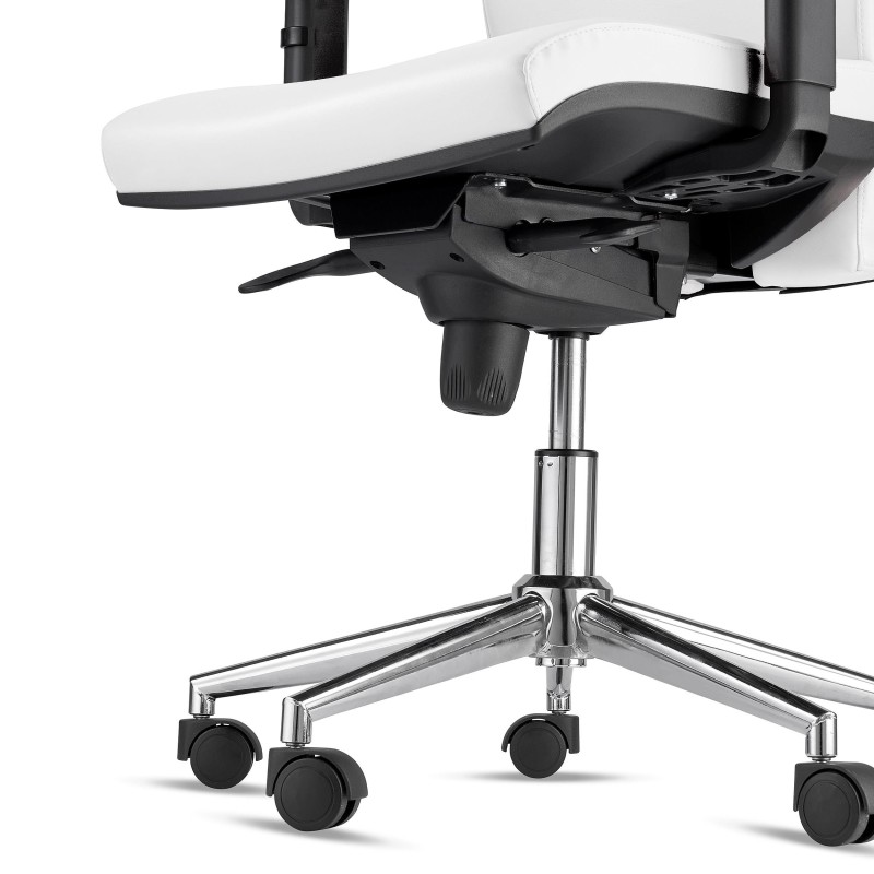 Silla Ergonómica MARVEL en Piel Natural color Negro con Base Metálica