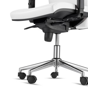Silla Ergonómica MARVEL en Piel Natural color Negro con Base Metálica