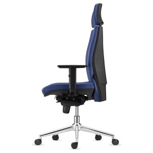 Silla Ergonómica MARVEL en Piel Natural color Negro con Base Metálica