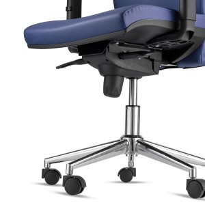 Silla Ergonómica MARVEL en Piel Natural color Negro con Base Metálica