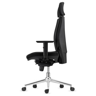 Silla Ergonómica MARVEL en Piel Natural color Negro con Base Metálica 2