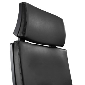 Silla Ergonómica MARVEL en Piel Natural color Negro con Base Metálica