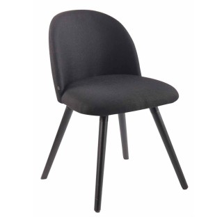 Silla de Confidente MINA, Madera Negra y Tela Negra