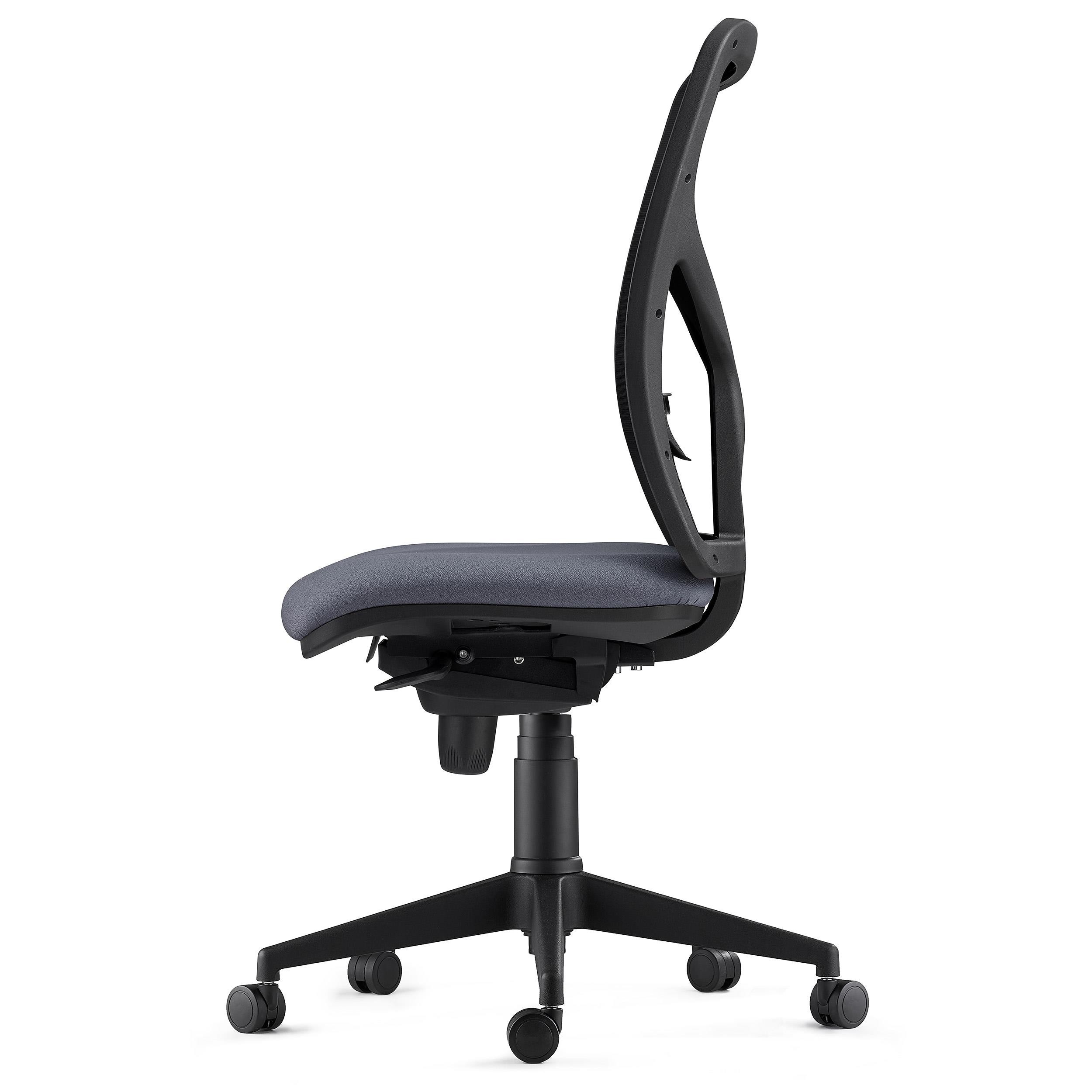 Silla de Oficina MILO, Sin Apoyabrazos, Soporte Lumbar, en Tela color Negro